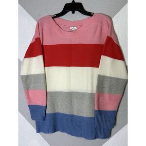 Isela Sweater size L multicolor striped long sleeve